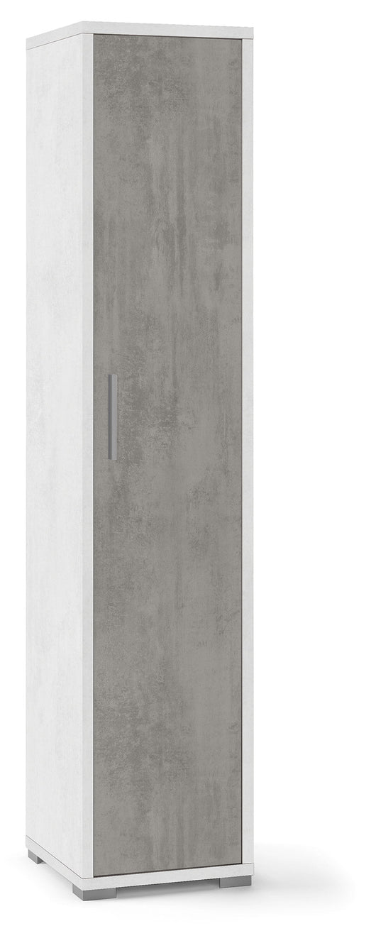 Armadio 1 Anta 39x182x41 cm Ossido Bianco/Cemento