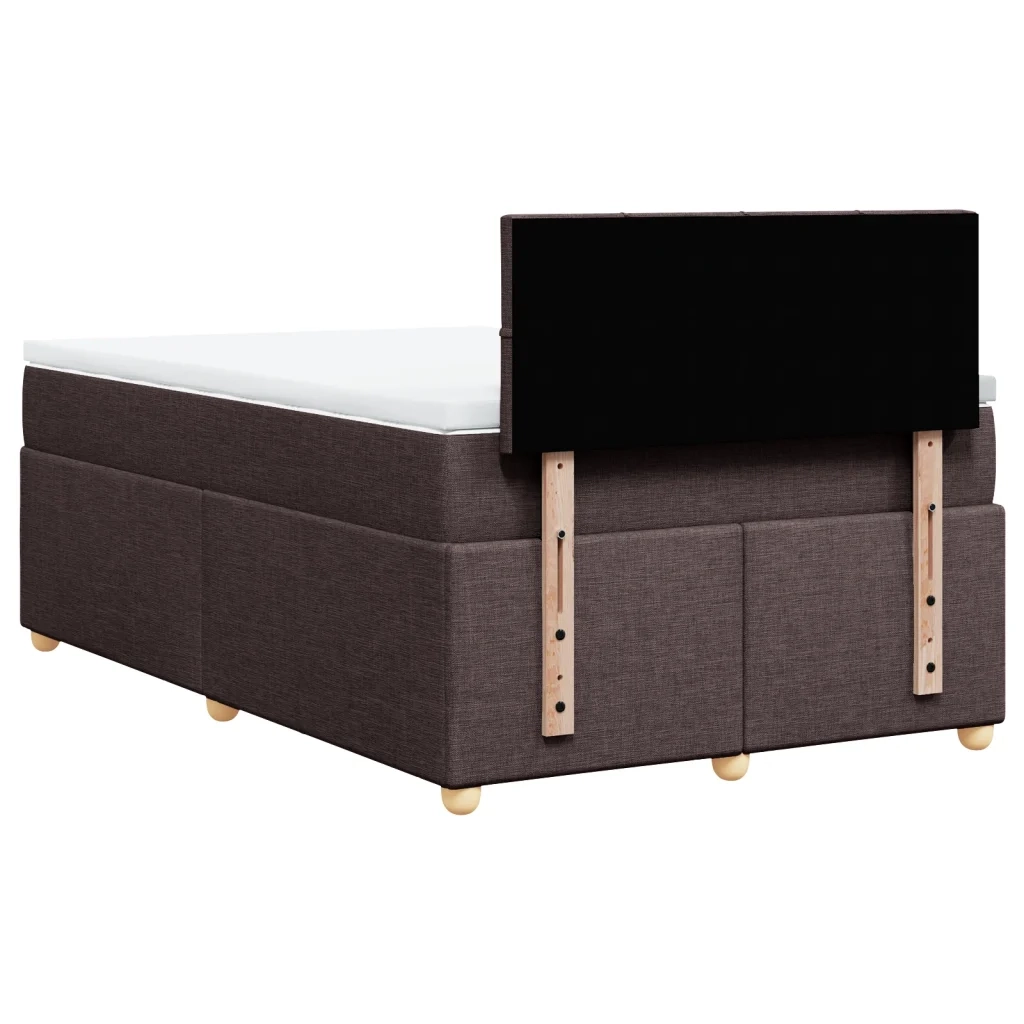 Giroletto a Molle con Materasso Marrone Scuro 120x190cm Tessuto 3286622