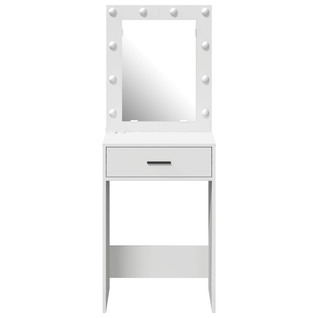 Toeletta con luci LED Bianca 50x41x135 cm