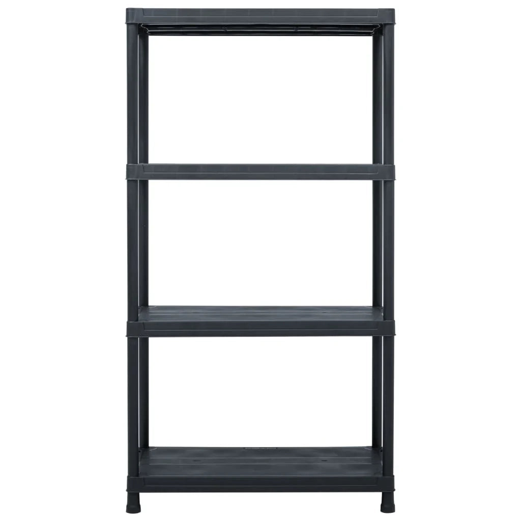 Ripiani portaoggetti 2 pezzi 60 x 30 x 138 cm plastica nera 02_0000670