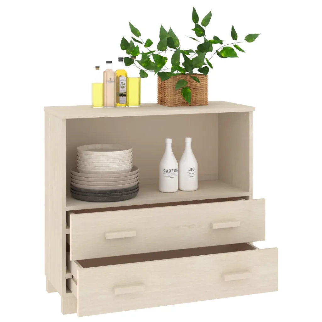 Credenza HAMAR ambra 85x35x80 cm in Legno Massello di Pino 340496