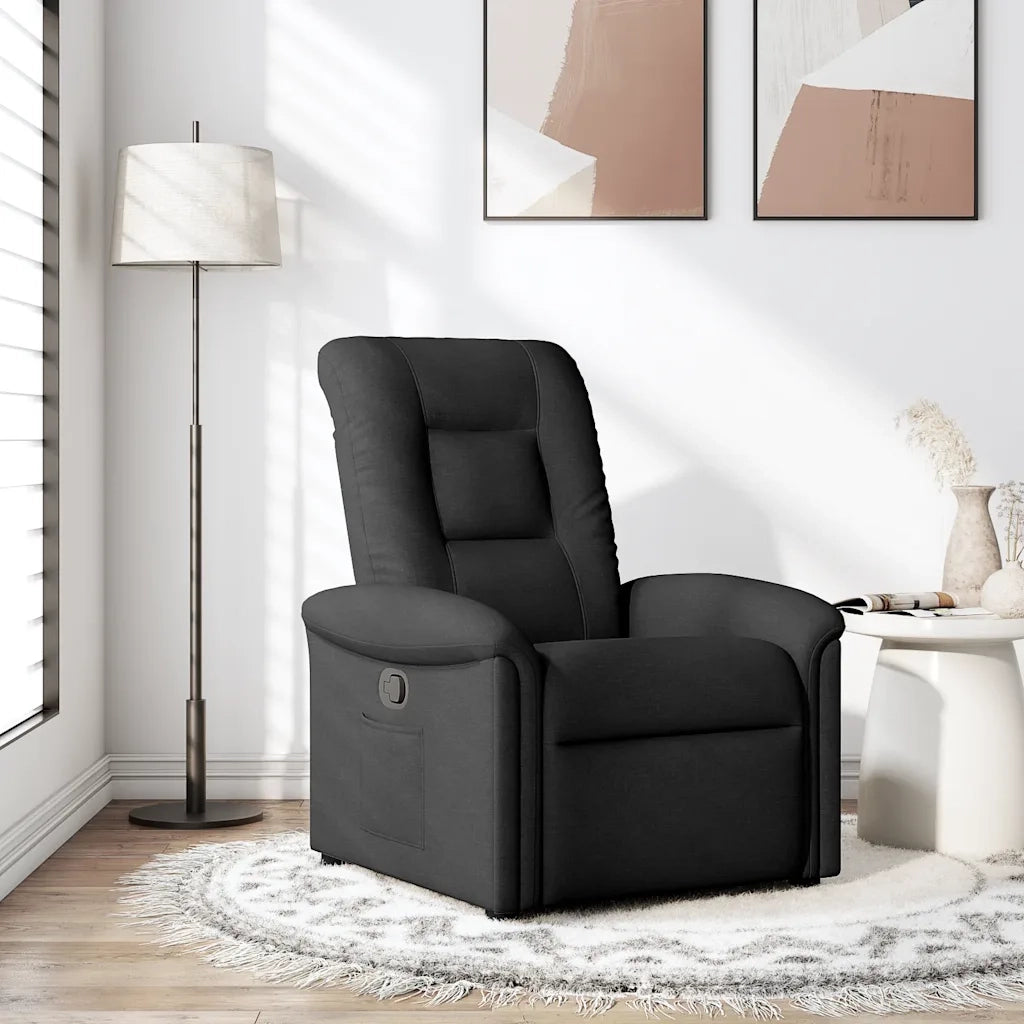 Divano Sedia-Poltrona Reclinabile in Tessuto Nero 611463