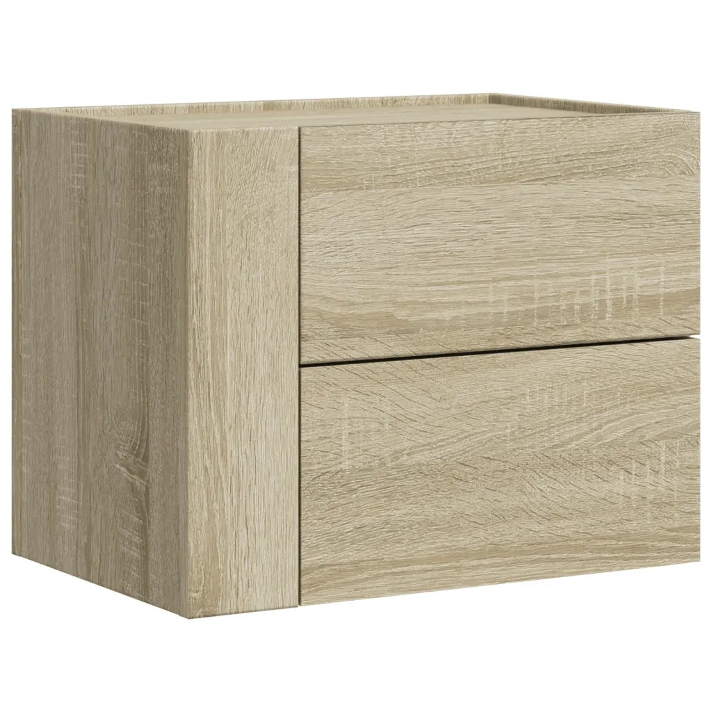 vidaXL Comodino a Muro Rovere Sonoma 45x30x35 cm
