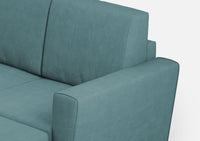 Divano 2 Posti con Pouf 152x155x85 cm Yasel in Tessuto Petrolio