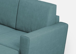 Divano 2 Posti con Pouf 172x145x85 cm Yasel in Tessuto Petrolio