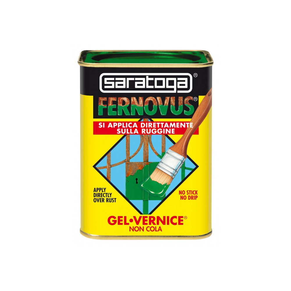 Saratoga fernovus metallizzato 750ml smalto formula gel diretto su ruggine, colori grafite ferro antico