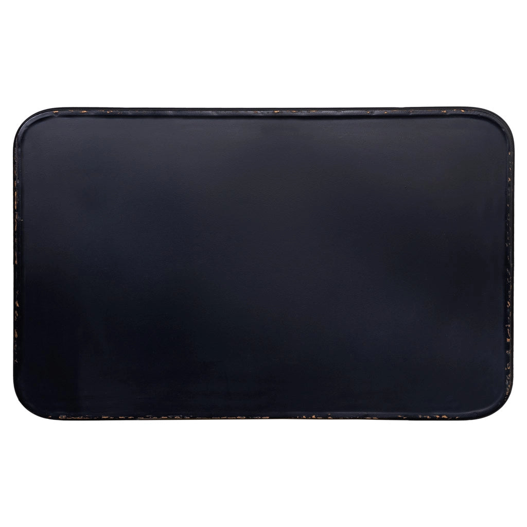 Tavolino in metallo invecchiato nero 60x38x65