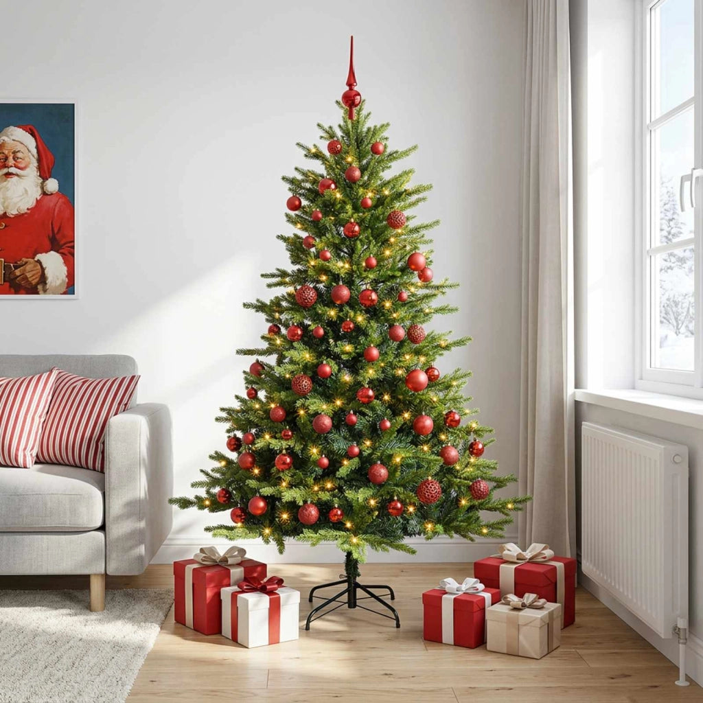 Albero di Natale artificiale con palline 240 cm 300 LED 3466774