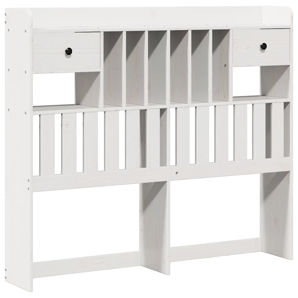 Letto Libreria senza Materasso Bianco 135x190 cm Legno di Pino 3308898