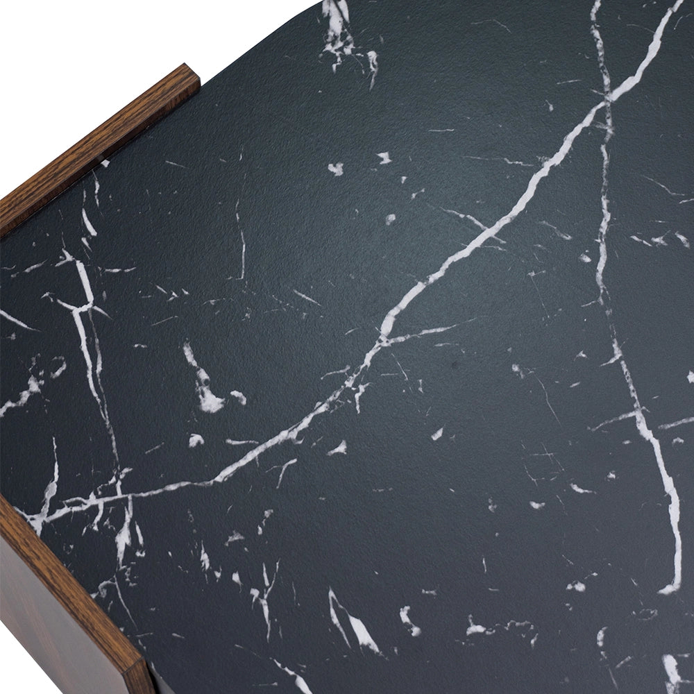 Tavolino da salotto 96.5x63x40 cm con vano contenitore; pannello truciolare nero