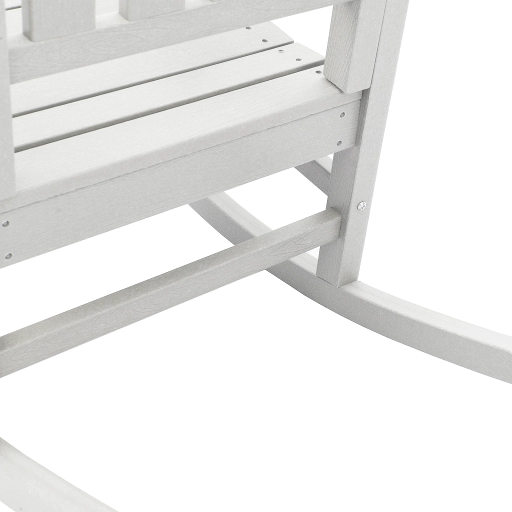 Sedia a dondolo da giardino  2 pcs Bianco 70x92x107.5 cm HDPE