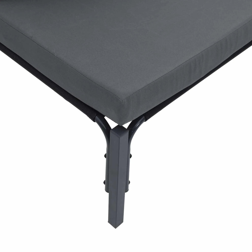 Set Divano da Giardino con cuscino 7 pcs Nero Acciaio 3378992