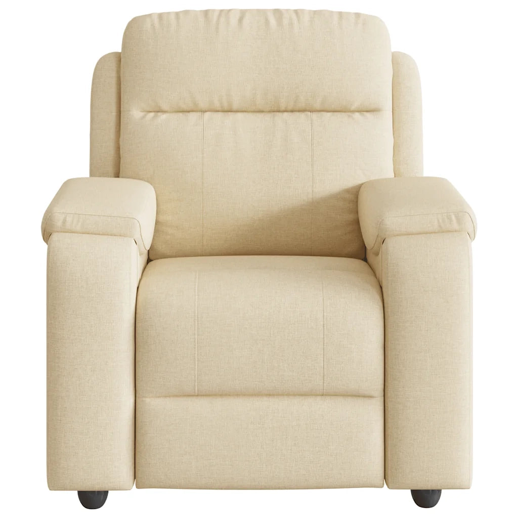Poltrona | Sedia Relax Reclinabile in Tessuto Crema