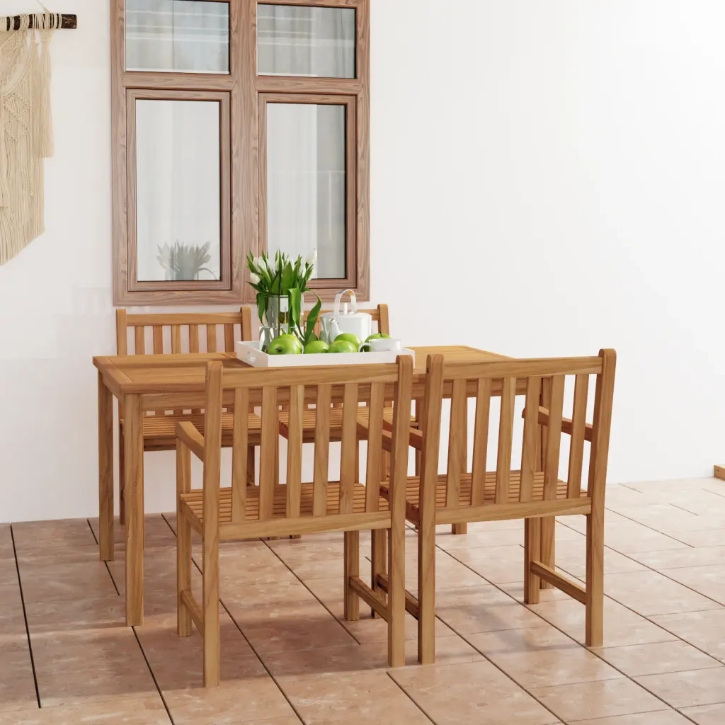 Set da pranzo da giardino 5 pz 150x90 cm in legno massello di teak 3059935