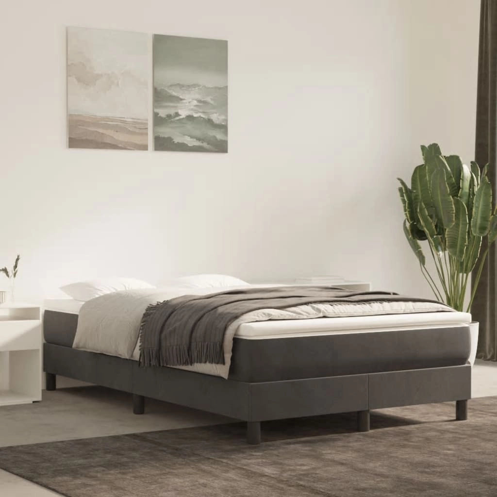Giroletto a Molle con Materasso Grigio Scuro 120x190 cm Vellutocod mxl 111310