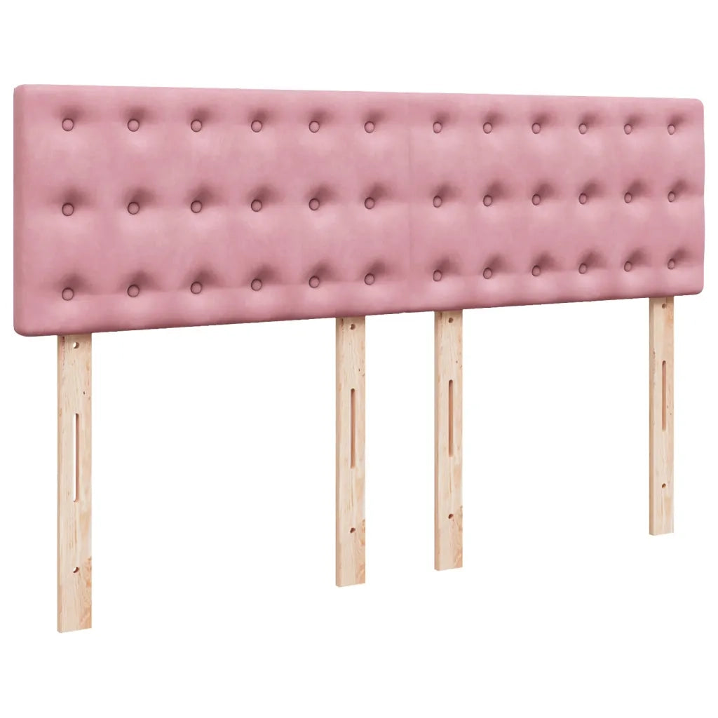 Giroletto a Molle con Materasso Rosa Scuro 140x200cm in Velluto