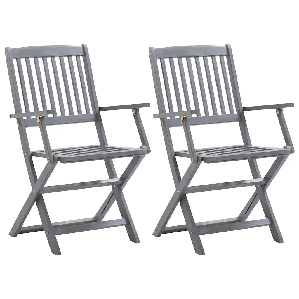 Sedie da Giardino Pieghevoli 2pz con Cuscini in Massello Acacia cod mxl 8140