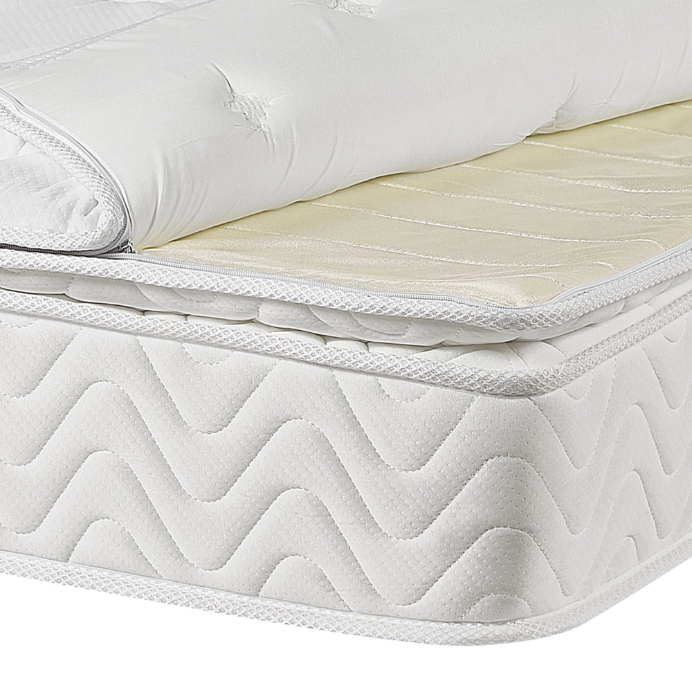 Materasso a molle insacchettate Tessuto di bambù bianco Double 140 x 200 cm 5 Zone medio Firm sfoderabile