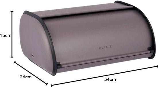 Contenitore di conservazione del pane con cassa in acciaio inossidabile, contenitore del pane extra grande con coperchio scorrevole - contenitore di deposito per panifici nero