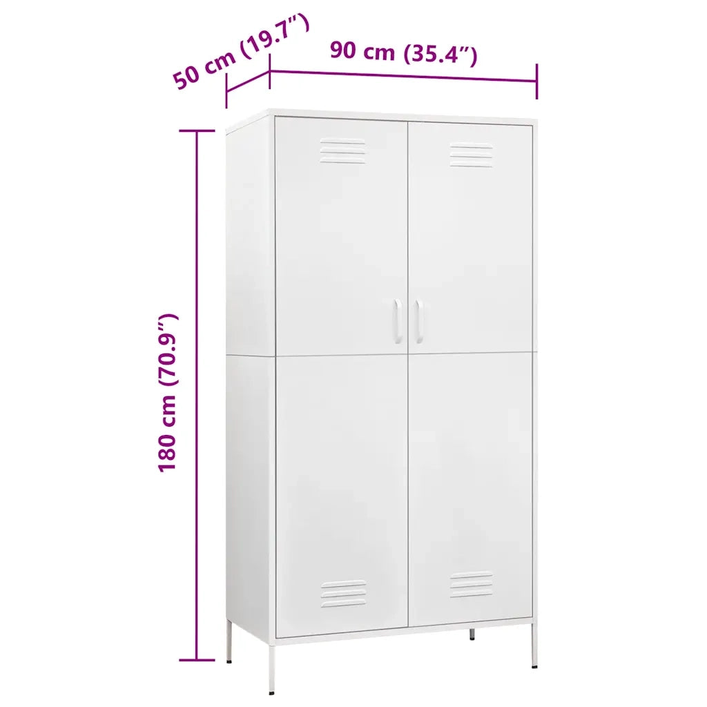 Armadio Bianco 90x50x180 cm in Acciaio CFW5727256