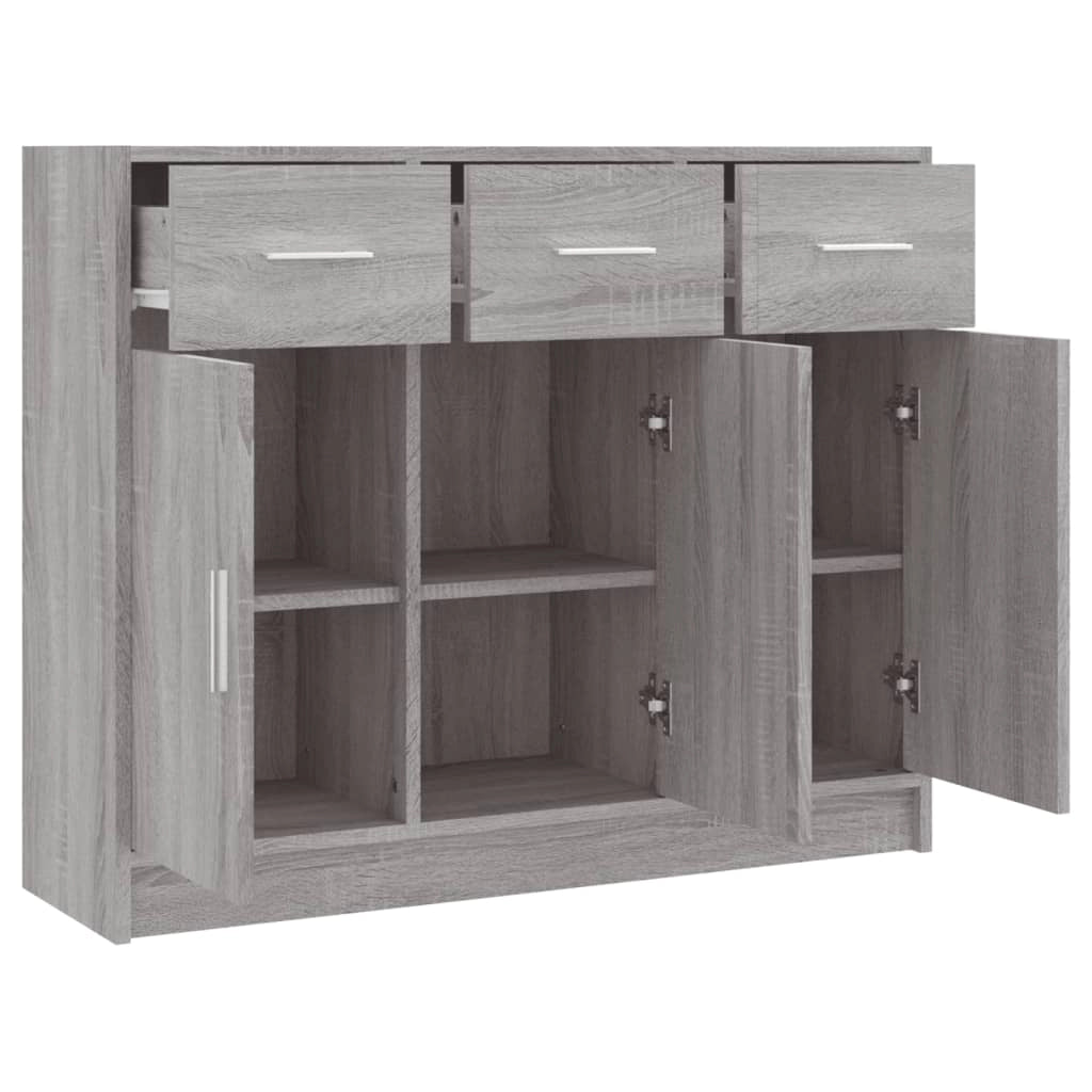 Buffet credenza cassettiera armadio mobile contenitore organizer cucina soggiorno salotto Sonoma 91 x 28 x 75 cm legno ingegnerizzato grigio 02_0036555
