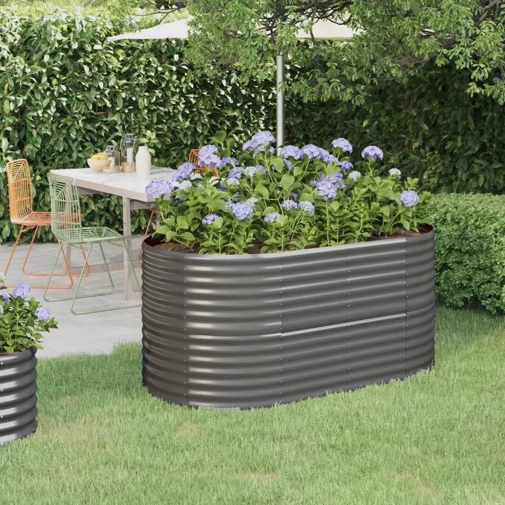 Fioriere | Cassetta per fiori | Letto Giardino Acciaio Zincato 152x80x68 cm Grigio