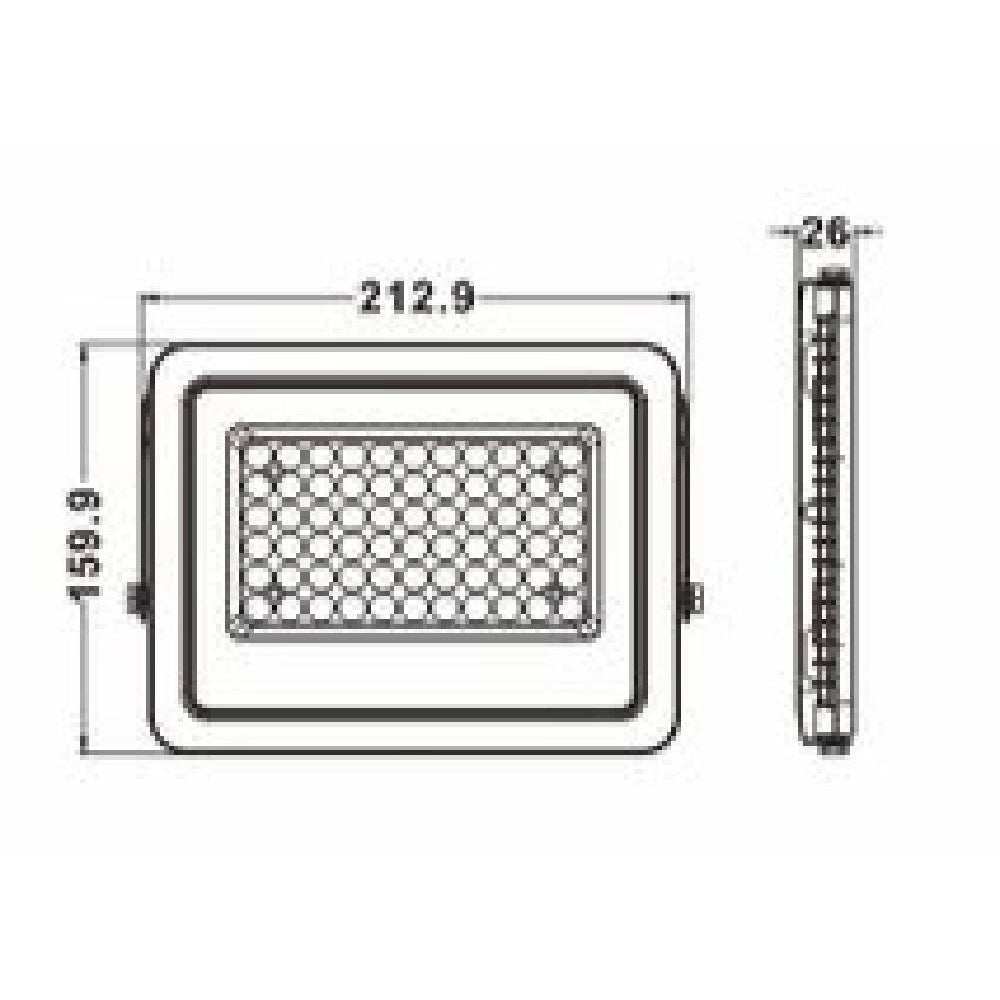 Trade Shop - Faro Led 50 W Faretto Ultra Slim Nero Esterno Luce Naturale Calda Fredda Fs50w-n -