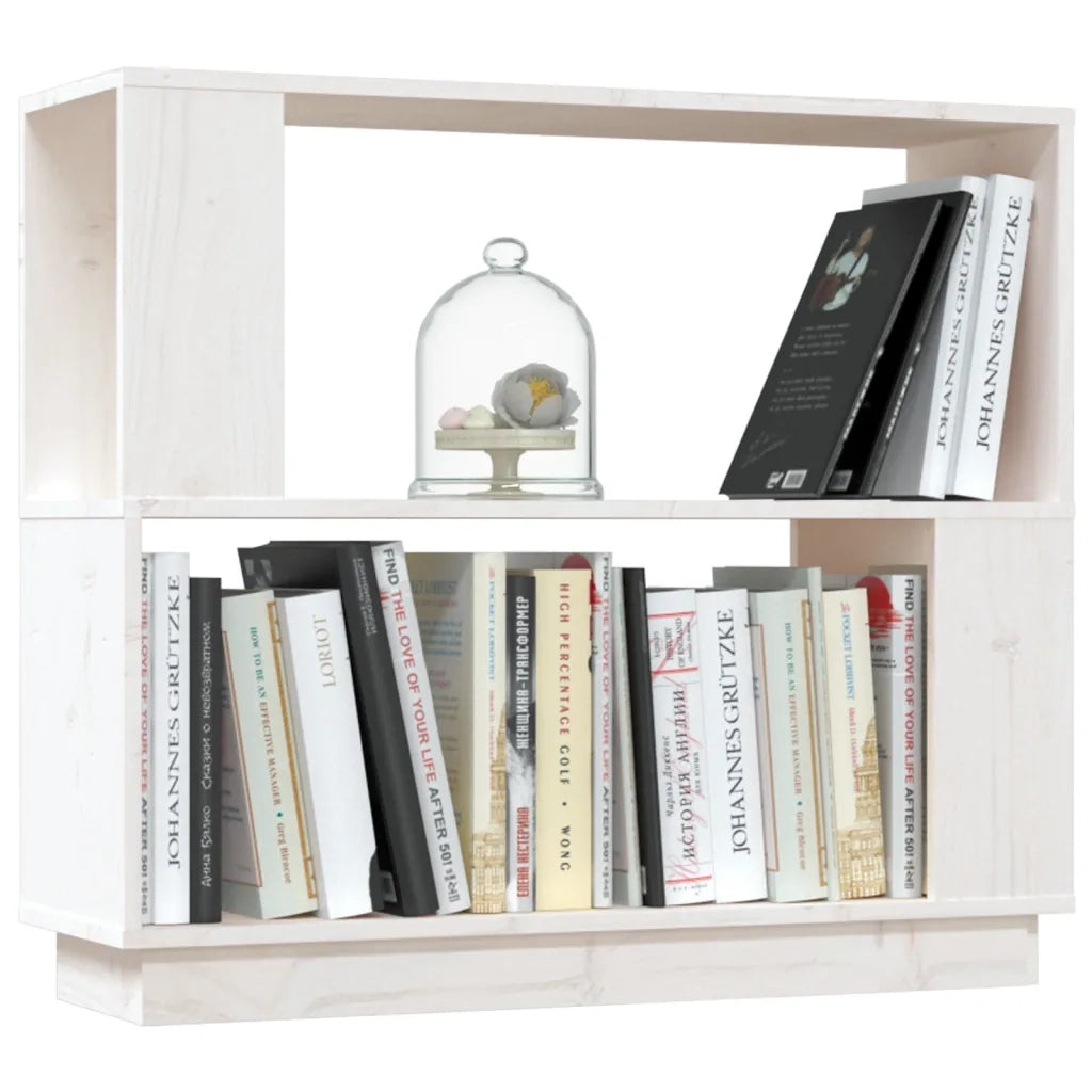 Libreria/Divisorio Bianco 80x25x70 cm in Legno Massello di Pino cod mxl 16802