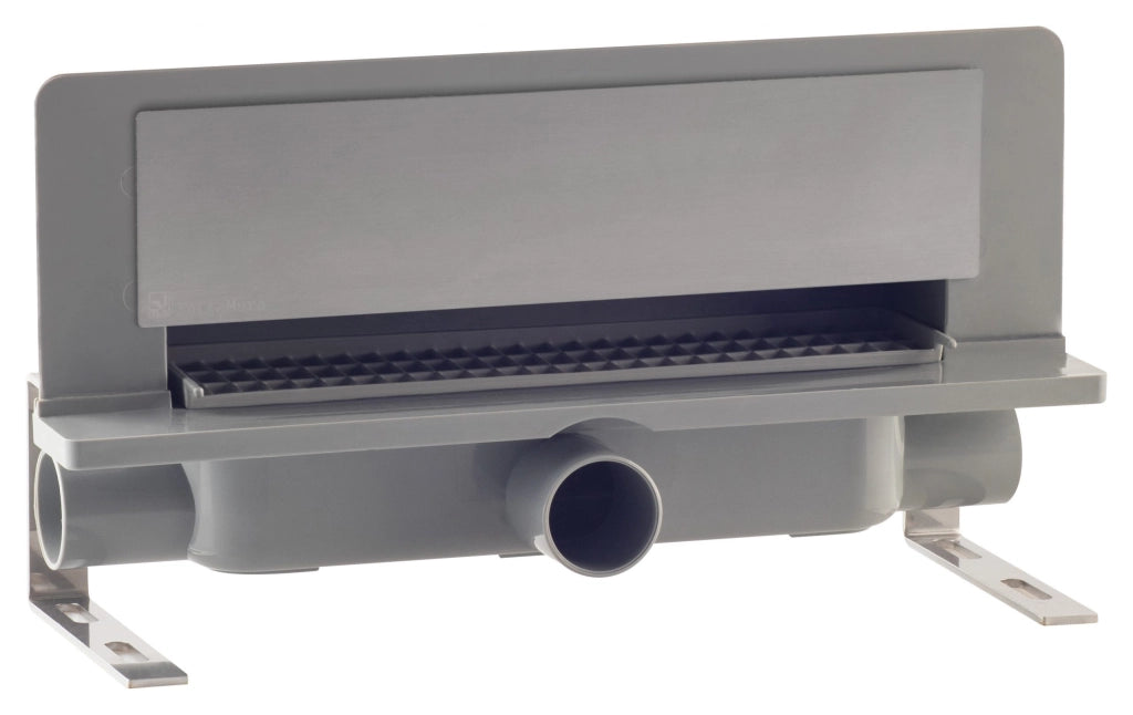 Set per doccia con scarico a parete in ABS con coperchio inox regolabile modello Intramura Standard TEA