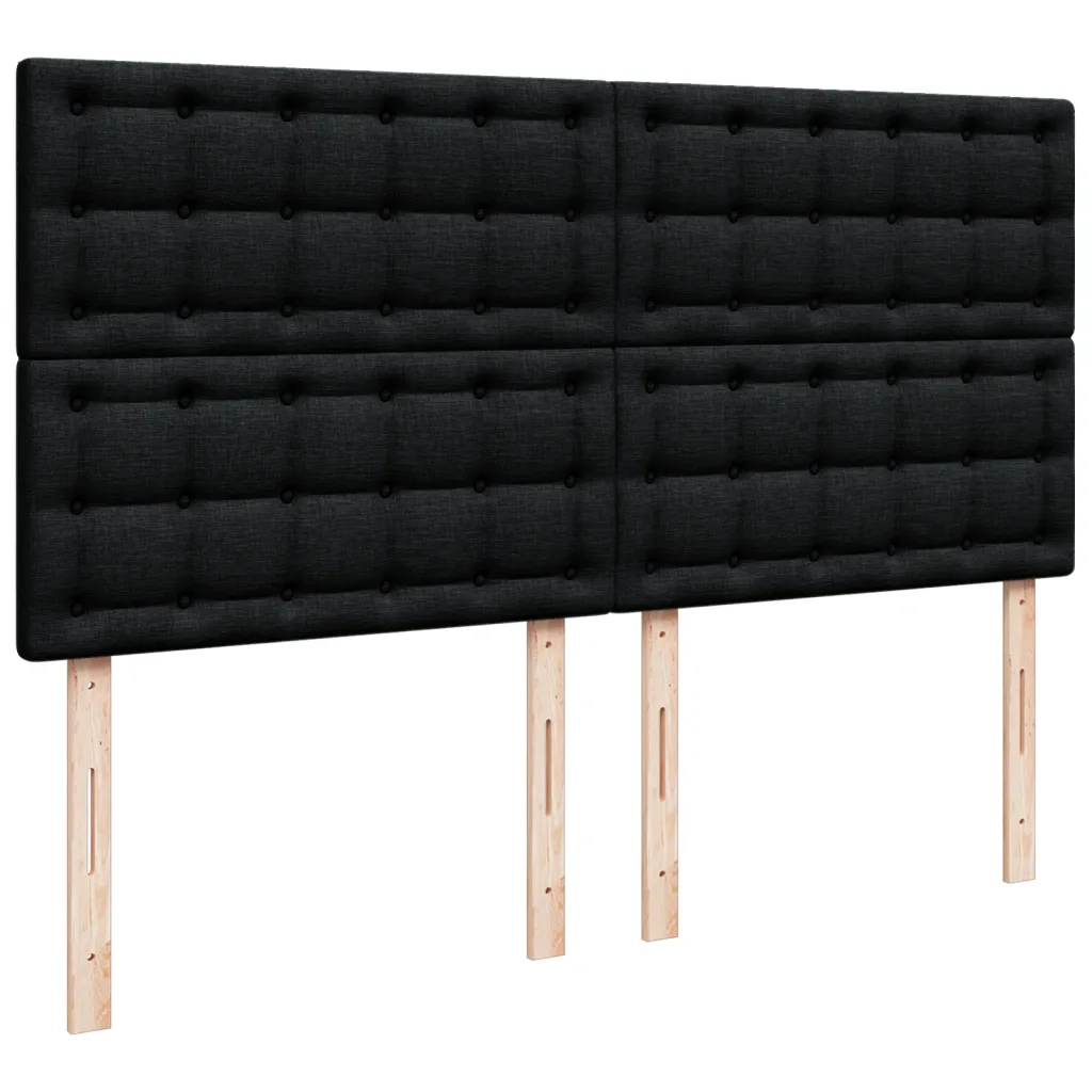 Giroletto a Molle con Materasso Nero 200x200 cm in Tessuto