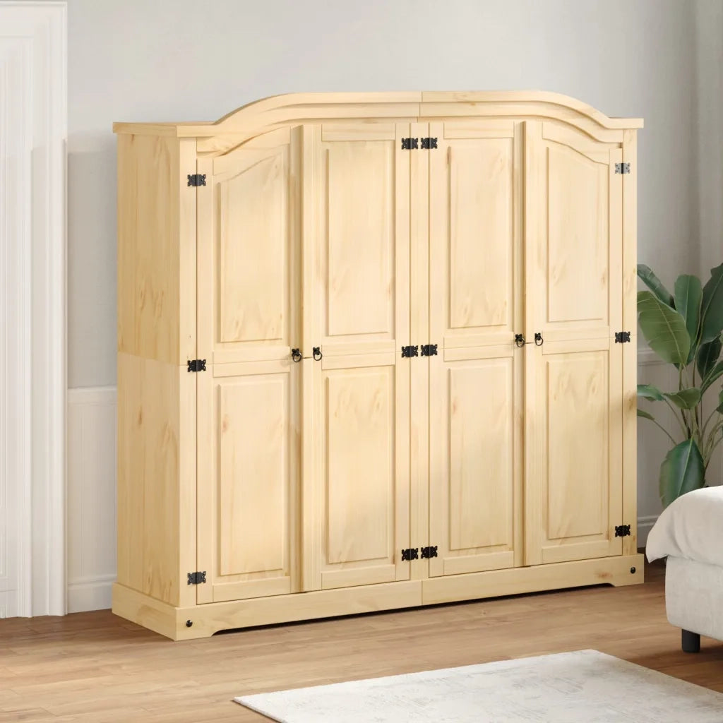 vidaXL Armadio Corona 194x52x186 cm in Legno Massello di Pino