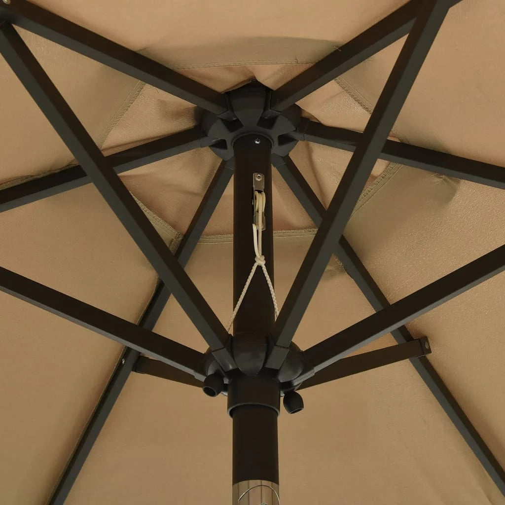 Ombrellone con luci LED 200 x 211 cm alluminio tortora 02_0008094