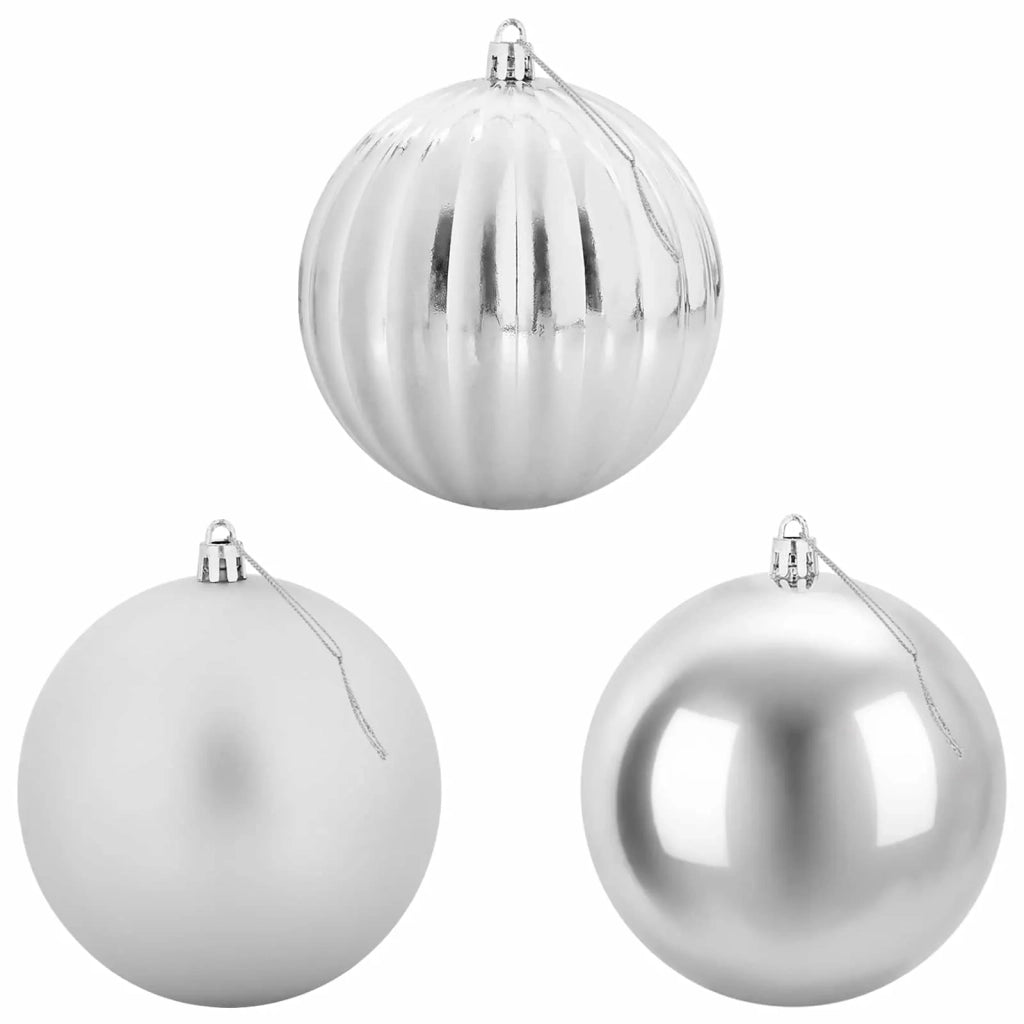 Set di palline di Natale XL 15 pz Argento Ø 10 cm Plastica 3473541