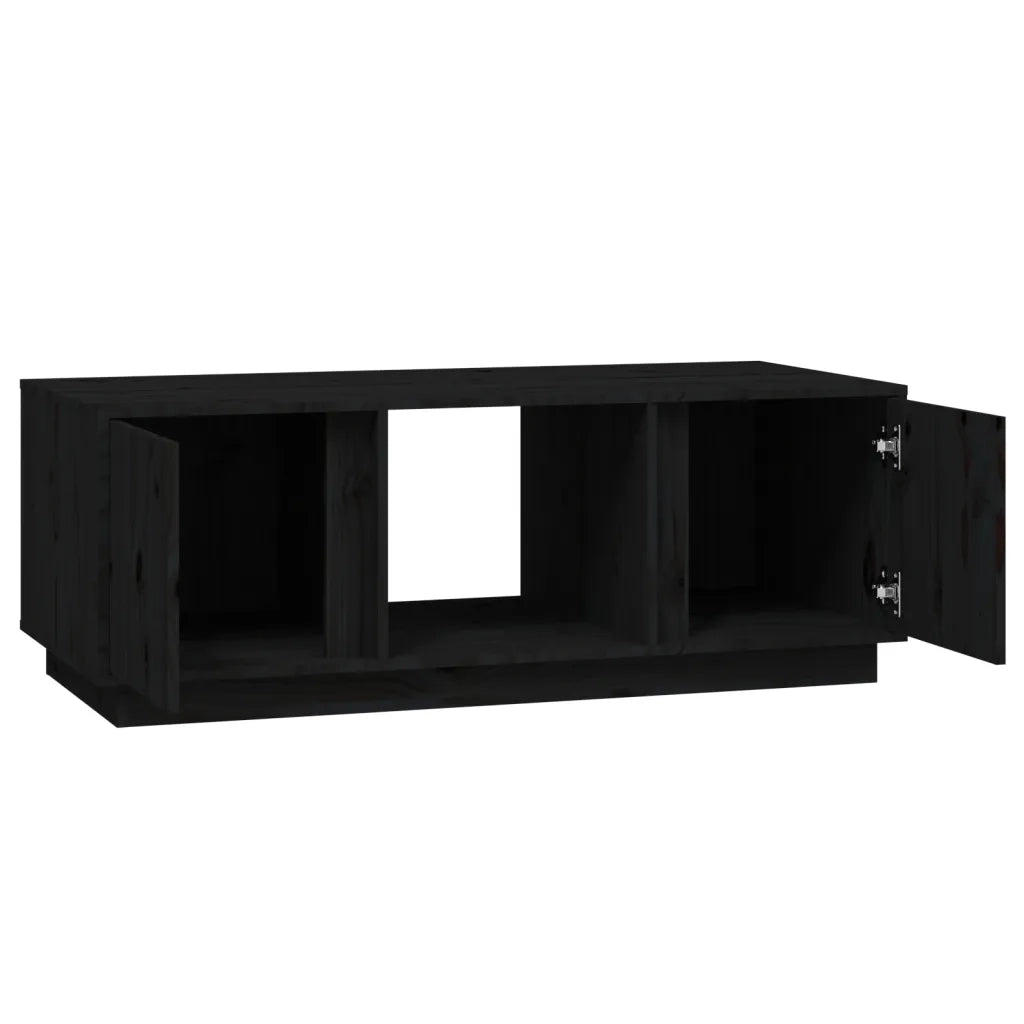 Tavolino da Salotto Nero 110x50x40 cm Legno Massello di Pino cod mxl 26936