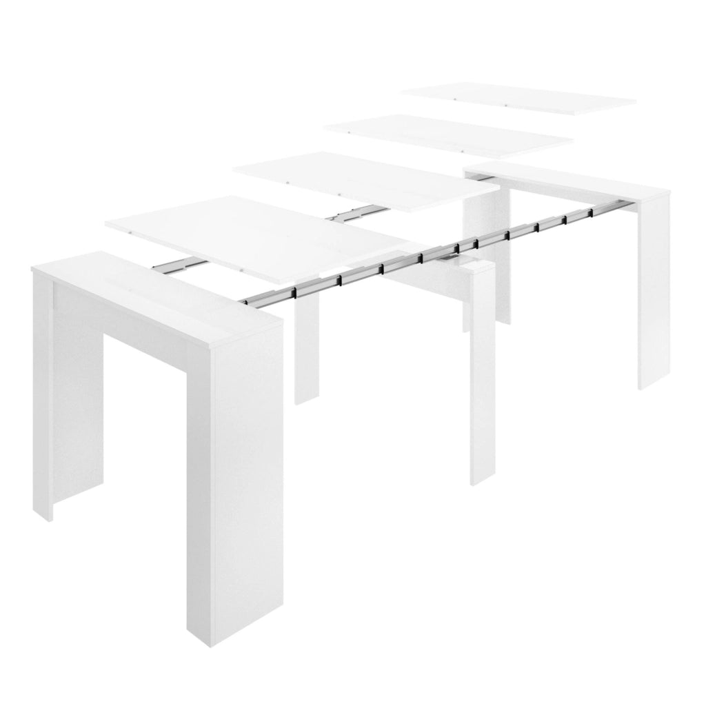 Alej, Consolle Allungabile 12 Posti, 239x90x77h cm Bianco Lucido