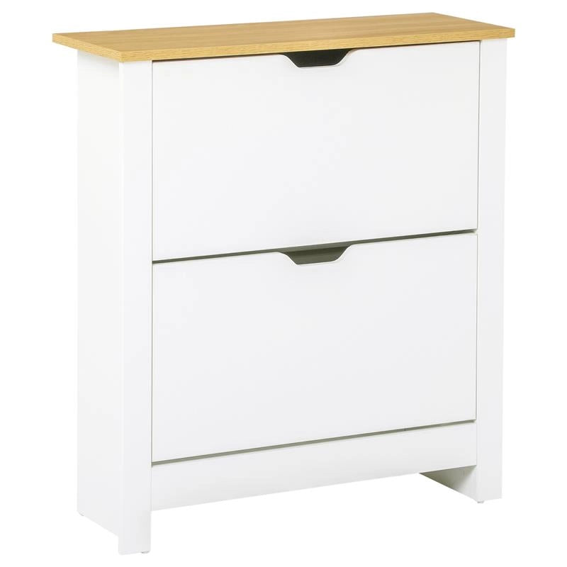 SCARPIERA MODERNA PER 12 PAIA MAX CON 2 CASSETTI REGOLABILI E RIMOVIBILI IN LEGNO 72X26X80 CM BIANCO
