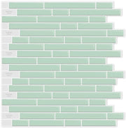 10 pezzi di stickers per pavimento 3D per cucina e bagno, 30 x 30 cm, tegoli vinili adesivi per cucina, tegoli PVC adesivi per bagno, verde