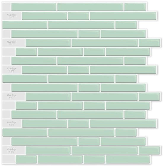 10 pezzi di stickers per pavimento 3D per cucina e bagno, 30 x 30 cm, tegoli vinili adesivi per cucina, tegoli PVC adesivi per bagno, verde