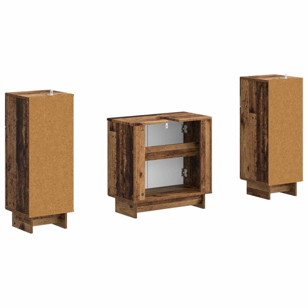 Set di Armadi da Bagno da 2 Pezzi EDE Legno antico 3417988