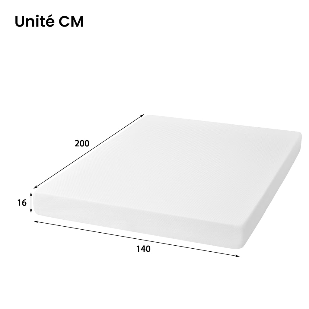 Materasso in schiuma ergonomico traspirante H3. sfoderabile; bianco 140×200 cm
