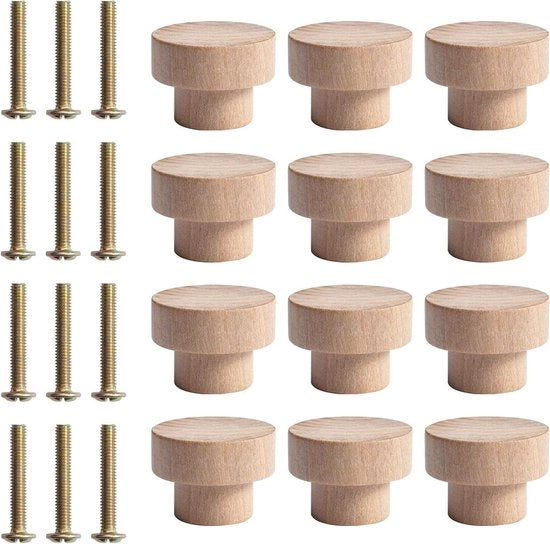 Maniglie in legno per cassetti, 12 pezzi, 35x26mm