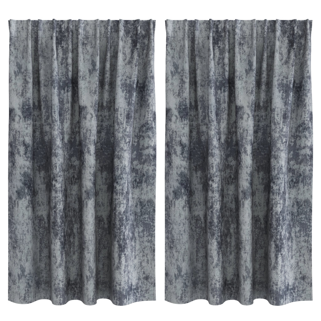 Tende in velluto 2 pcs con Occhielli Grigio Argento 140x140 cm