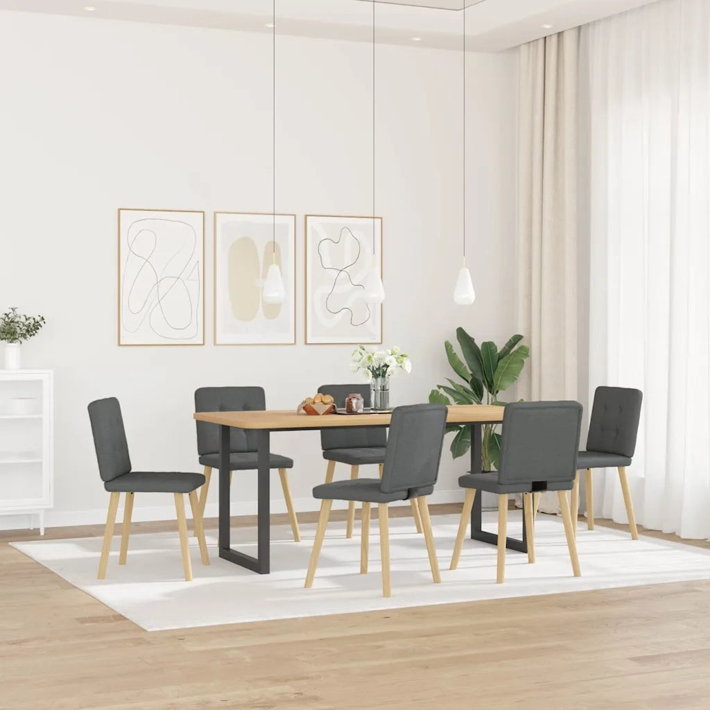 vidaXL Sedie da Pranzo 6 pz Grigio Scuro in Tessuto