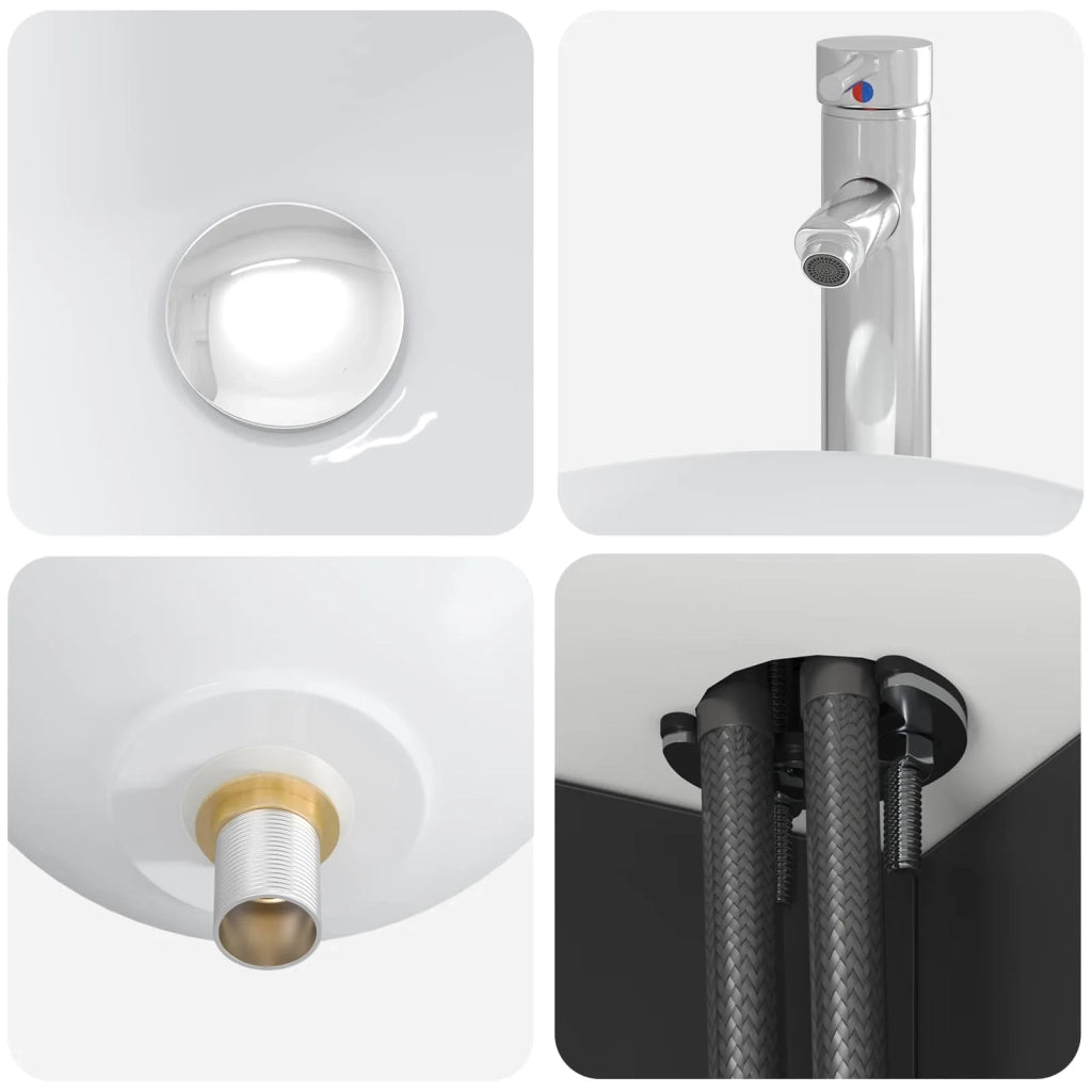 Set di mobili per il bagno 2 pz Nero 33 x 34,5 x 100 cm 3406114