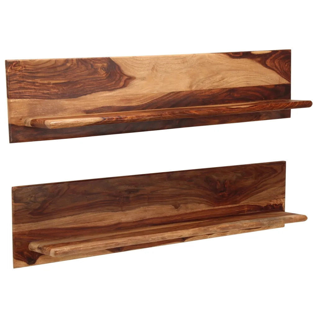 Mensole 2 pz 118x26x20 cm in Legno Massello di Acacia