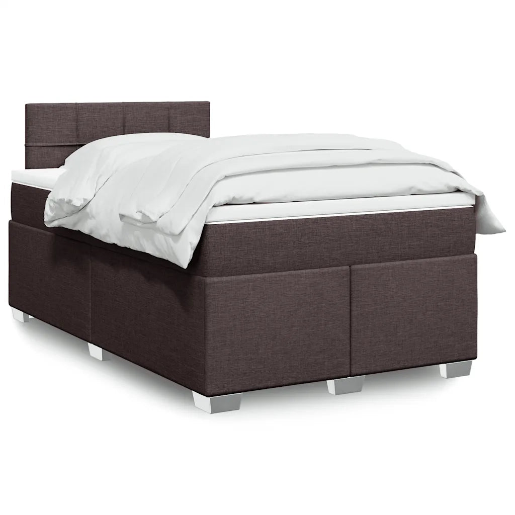 vidaXL Giroletto a Molle con Materasso Marrone Scuro 120x190cm Tessuto