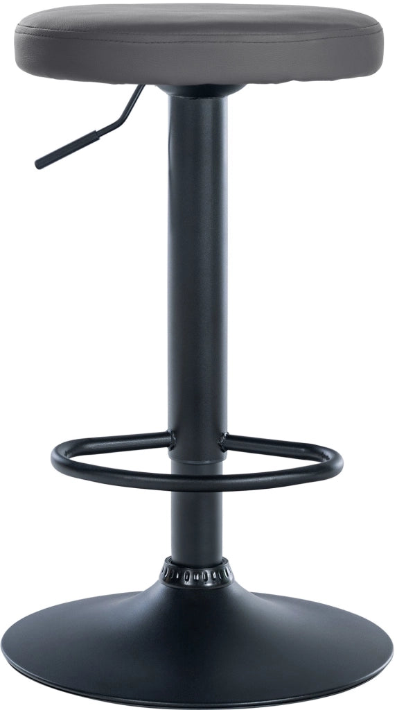 Set di 2 sgabelli da bar Ponte in similpelle grigio,Metallo nero opaco
