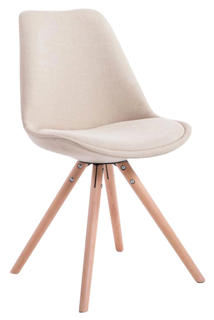 Sedia Toulouse in stoffa gambe tonde crema,natura