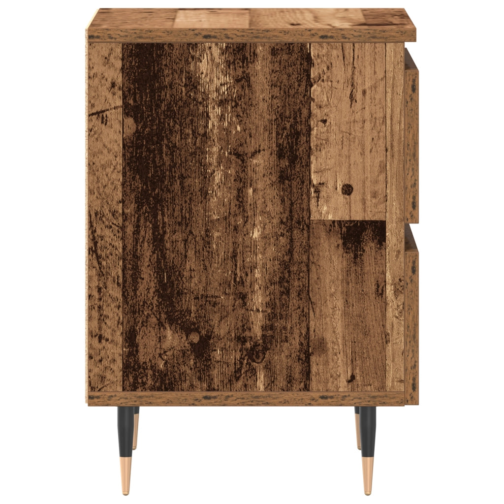 Comodini 2 pcs Legno Vecchio 40x35x50 cm Legno Ingeneered