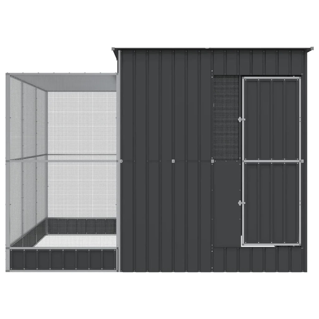 Voliera a gabbia con estensione in argento 290 x 303 x 216 cm acciaio argento 02_0045652